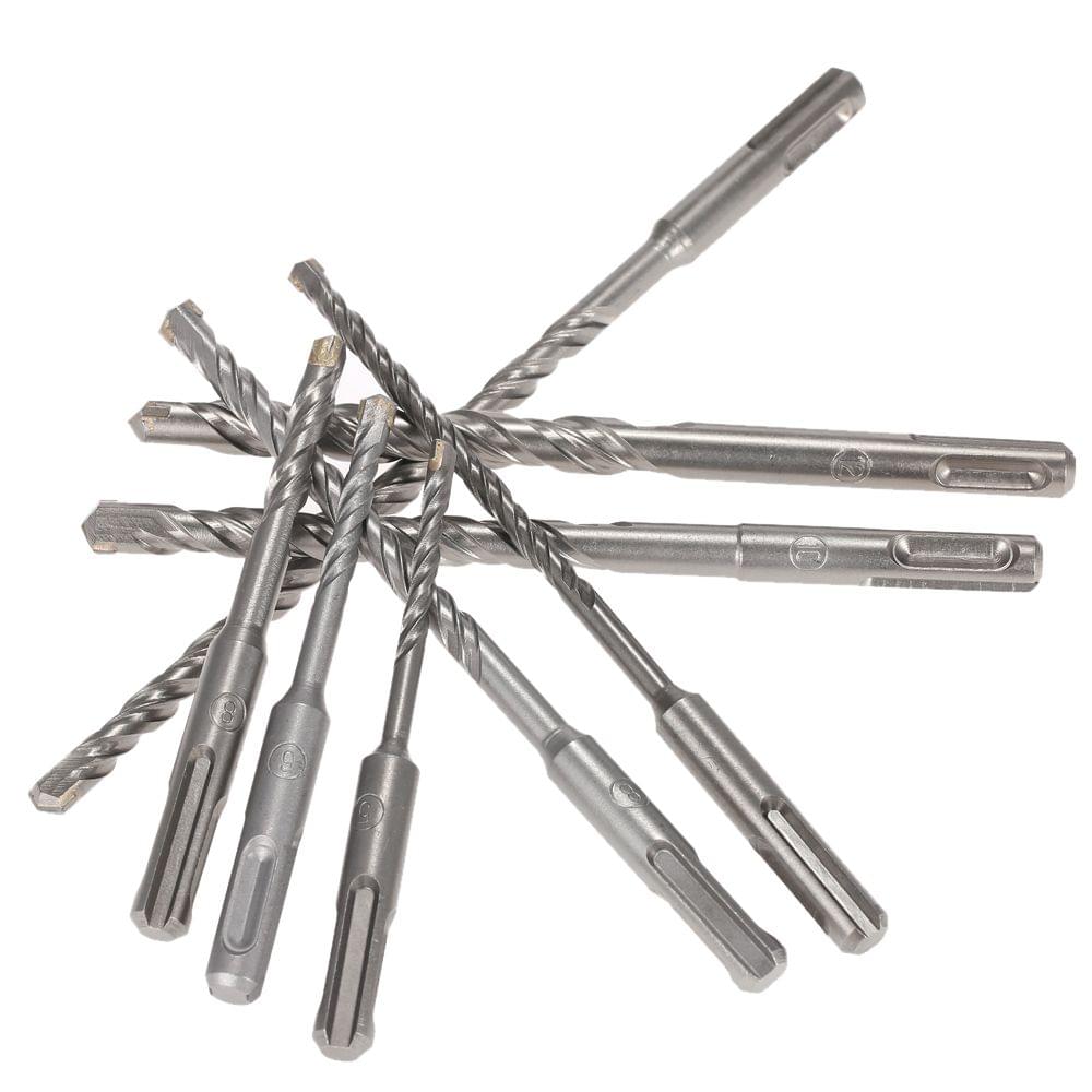 8pcs/set 2 Pits 2 Slots SDS Shank Rotary Hammer Impact Drill