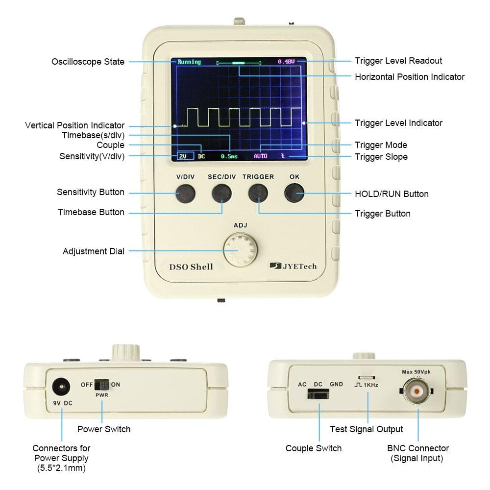 JYE Tech DSO Shell(DSO150) 2.4" TFT Handheld Pocket-size - Finished Product