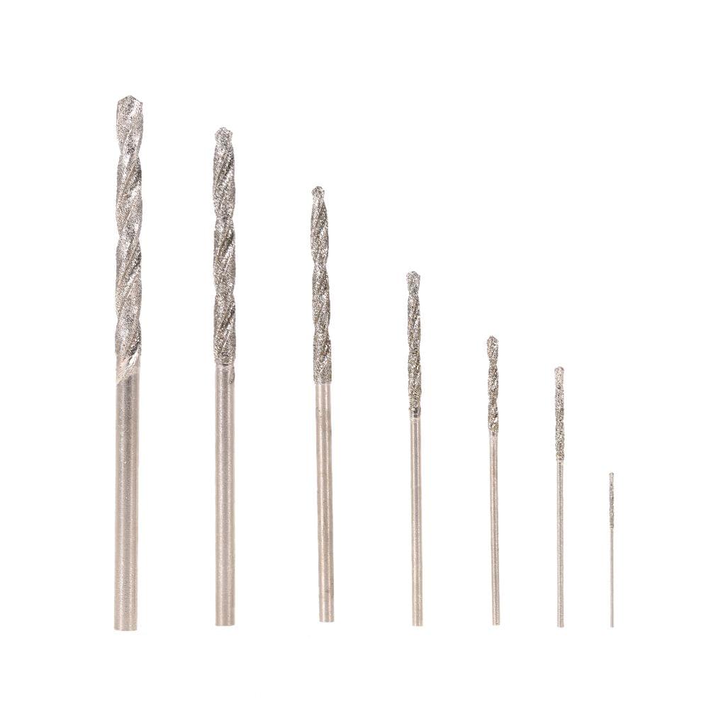 7pcs High Hardness Diamond Coated Twist Drill Bit Set Needle - 6pcs