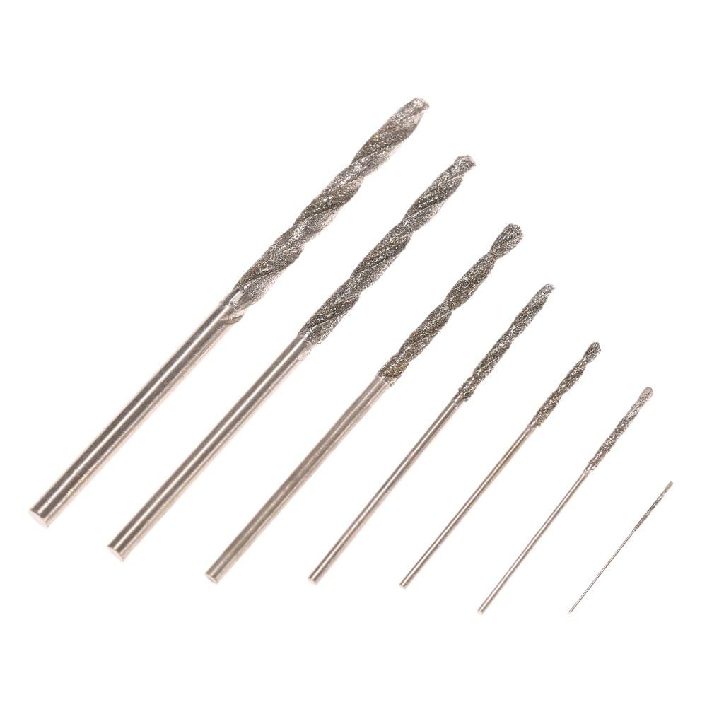 7pcs High Hardness Diamond Coated Twist Drill Bit Set Needle - 6pcs