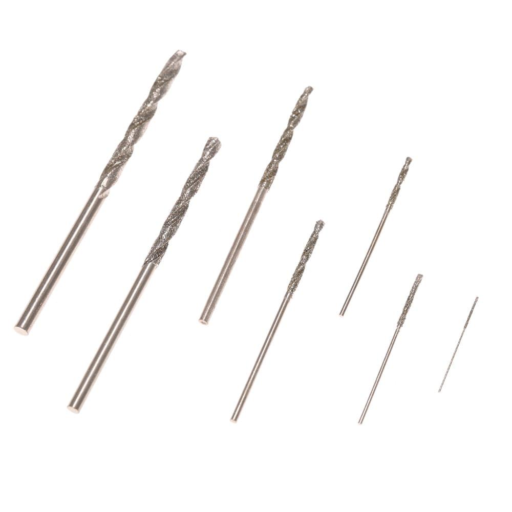 7pcs High Hardness Diamond Coated Twist Drill Bit Set Needle - 6pcs