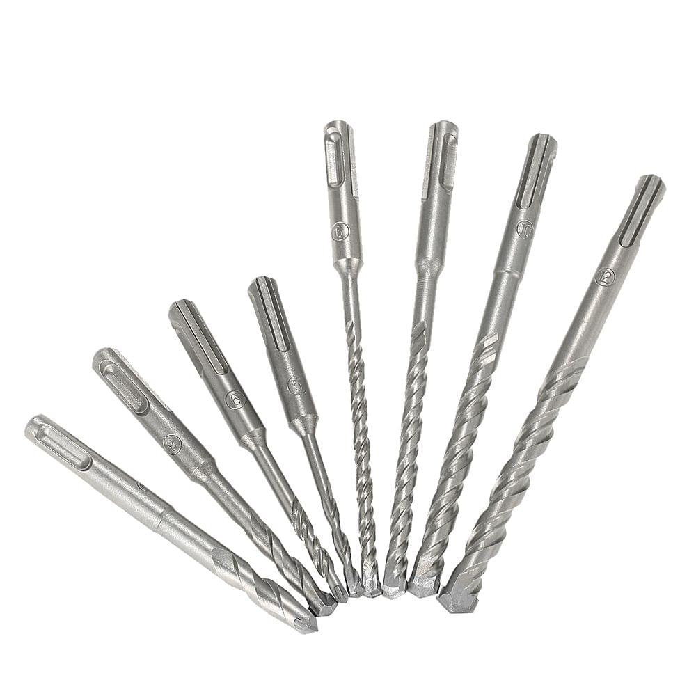 8pcs 2 Pits 2 Slots SDS Shank YG8 Carbide Masonry Drills - 8pcs