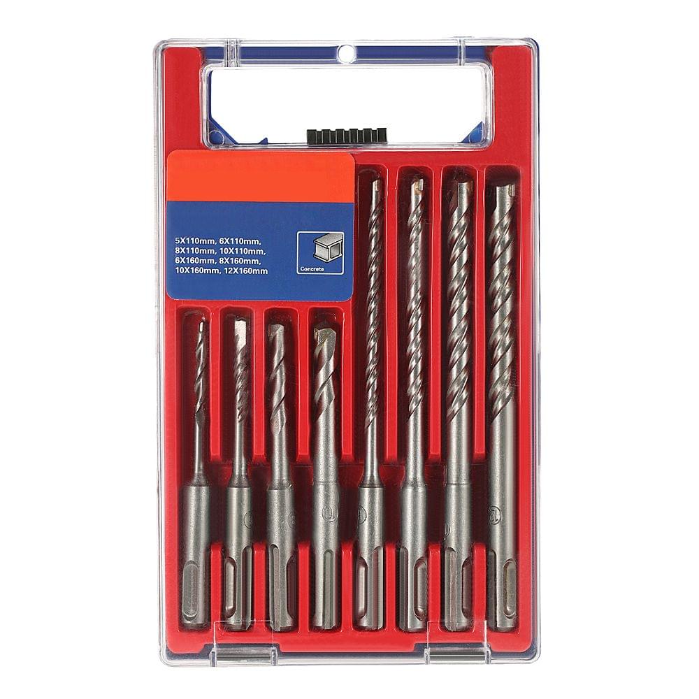 8pcs 2 Pits 2 Slots SDS Shank YG8 Carbide Masonry Drills - 8pcs