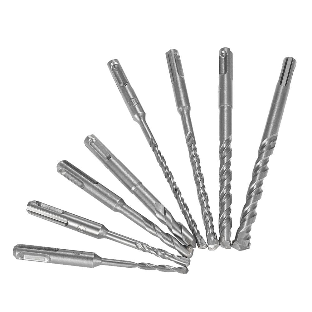 8pcs 2 Pits 2 Slots SDS Shank YG8 Carbide Masonry Drills - 8pcs