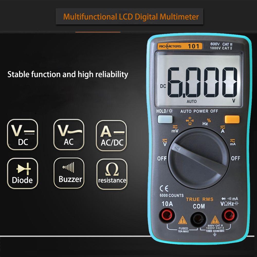 Richmeters RM101 True RMS Multifunctional LCD Digital - 1