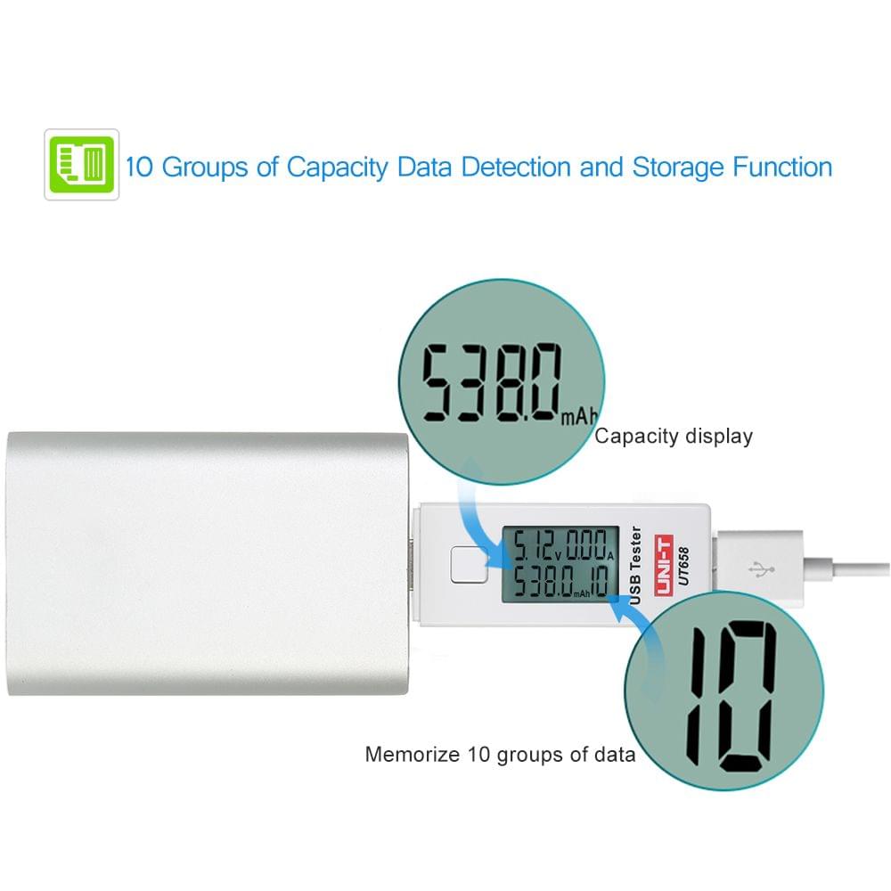 UNI-T UT658 Digital LCD USB Voltage Current Meter U Disk