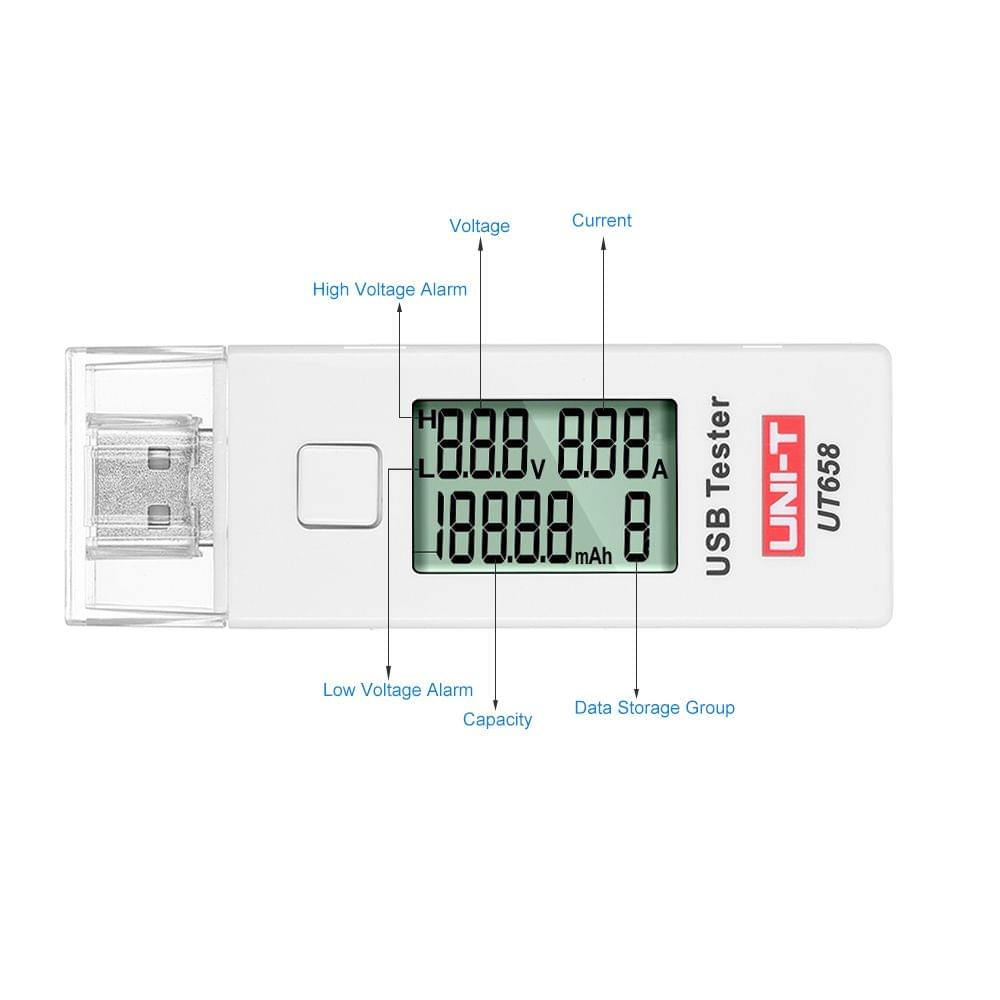 UNI-T UT658 Digital LCD USB Voltage Current Meter U Disk
