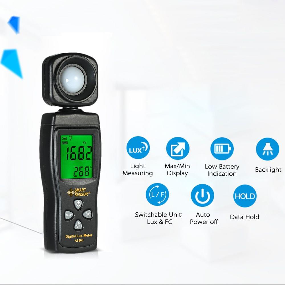 Smart Sensor Mini Digital Lux Meter LCD Display Handheld