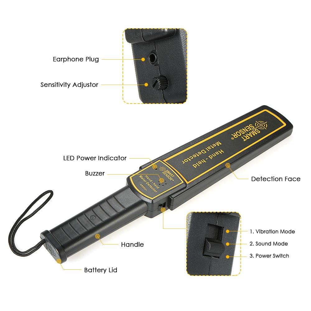 Smart Sensor High Sensitivity Handheld Metal Detector