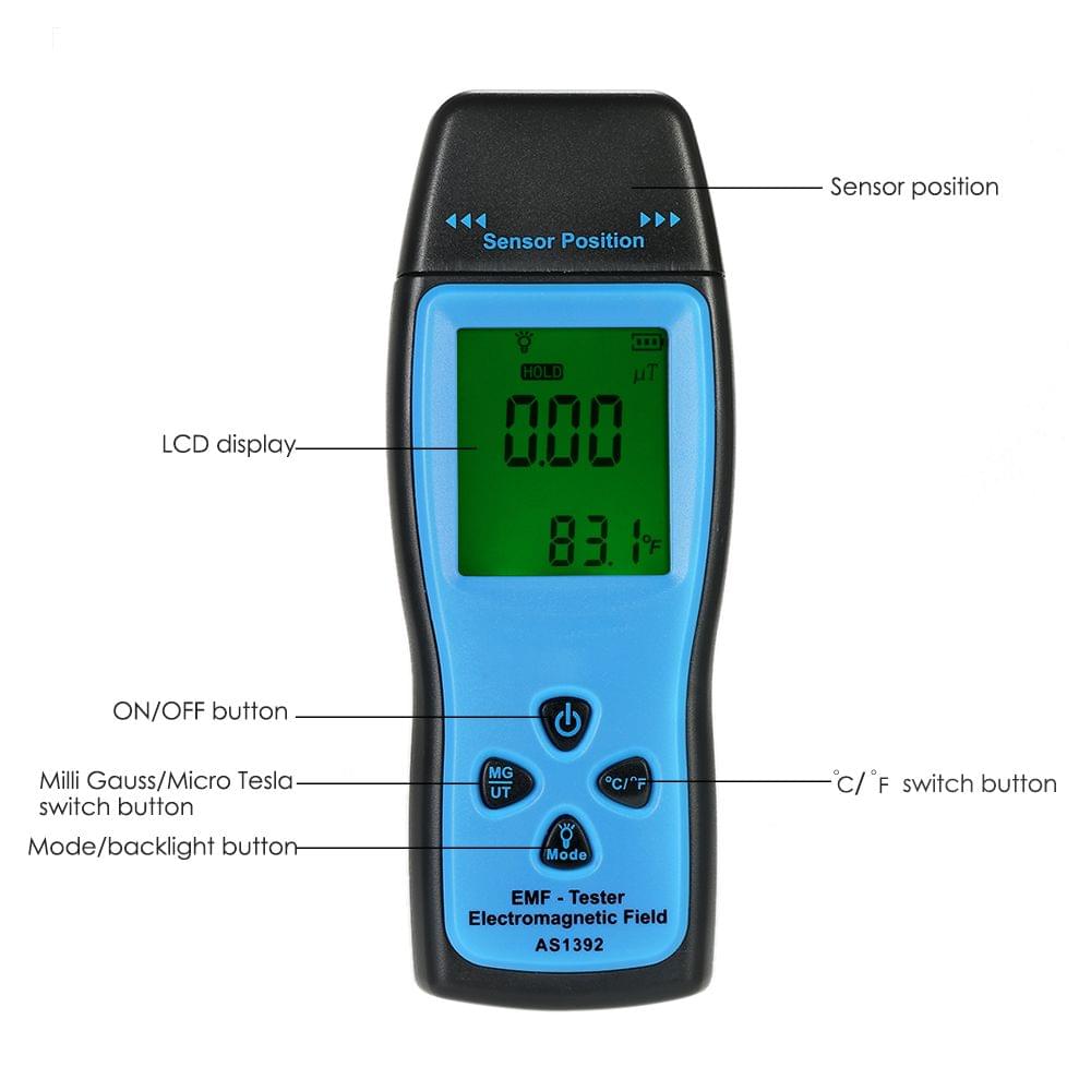 Handheld Mini Digital LCD EMF Tester Electromagnetic Field