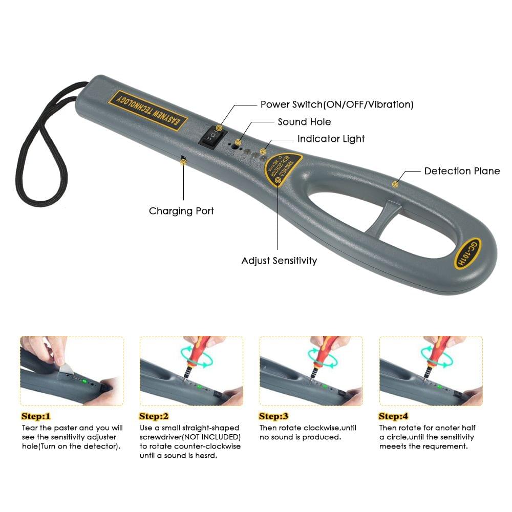 High Sensitivity Portable Handheld Metal Detector Safety