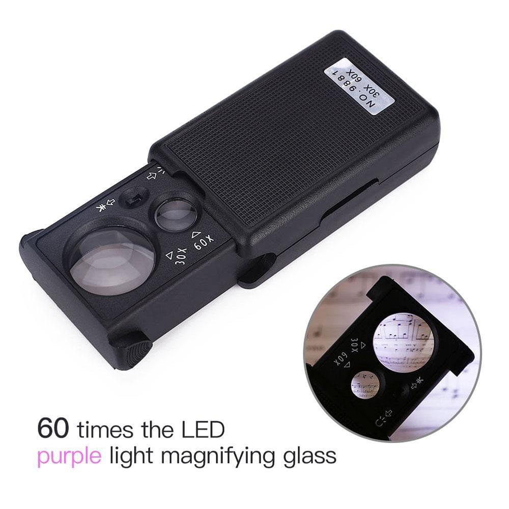 Pocket LED Magnifying Glass Jewellery Magnifier Microscope