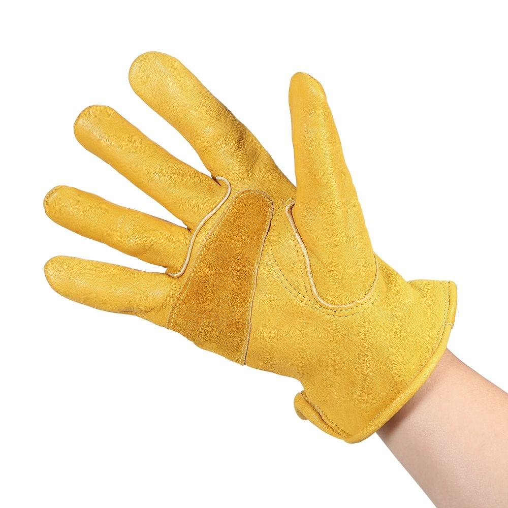 Men's Work Cowhide Gloves Gardening Digging Planting Leather - L