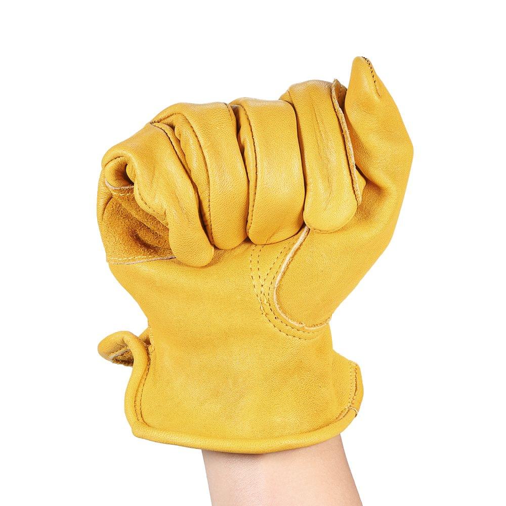 Men's Work Cowhide Gloves Gardening Digging Planting Leather - L