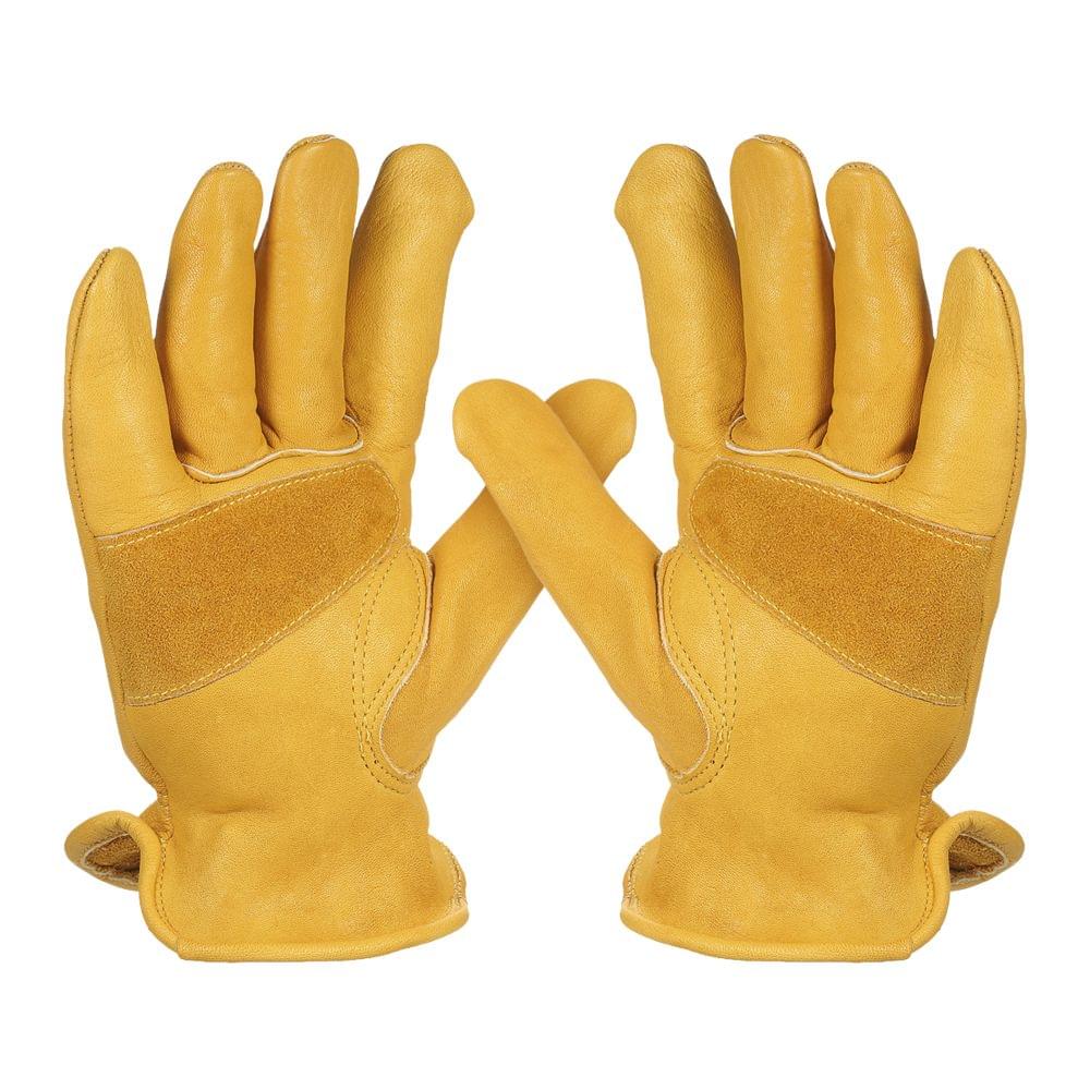 Men's Work Cowhide Gloves Gardening Digging Planting Leather - L