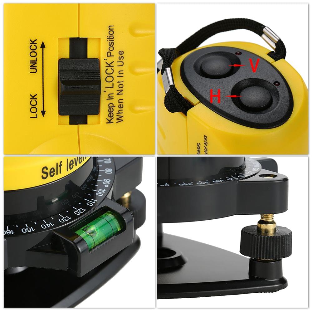 Household 2 Lines Cross Laser Level 360 Rotary Cross Line