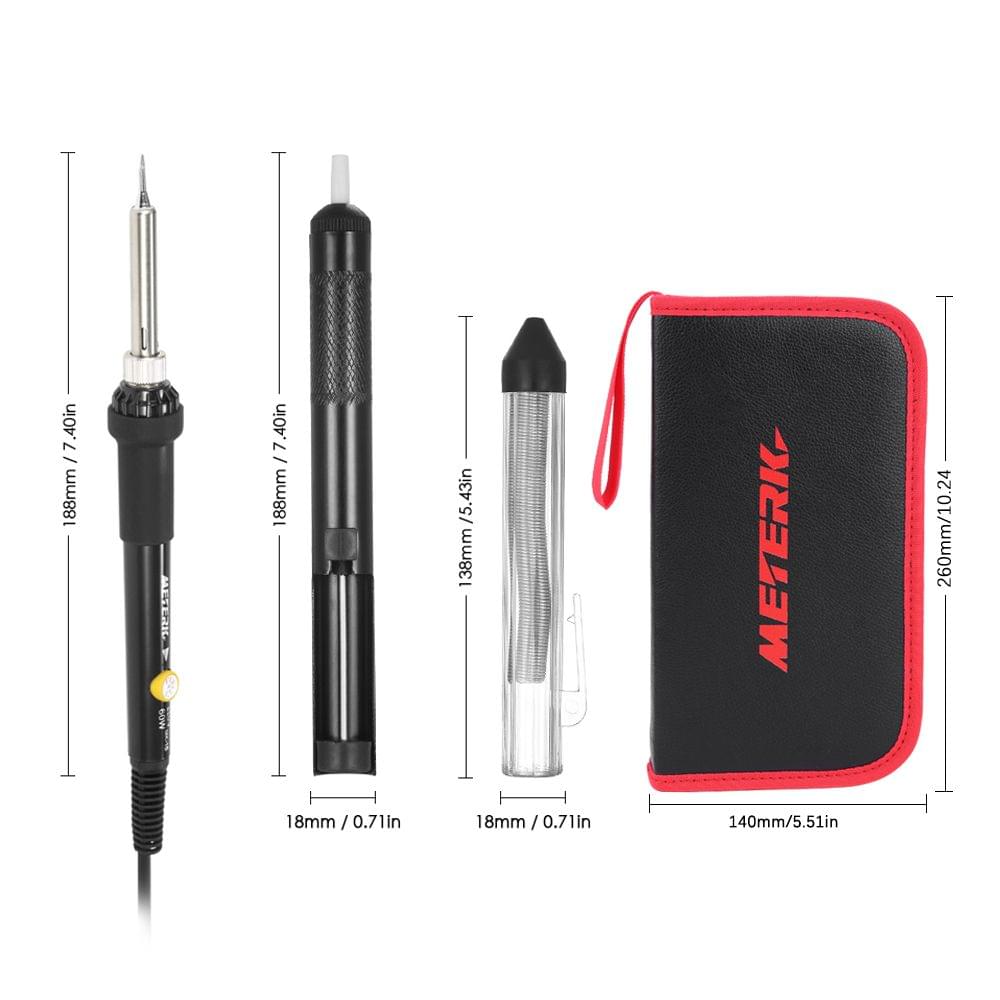 Meterk 14 in 1 Soldering Iron Kit 60W Adjustable Temperature - EU Plug