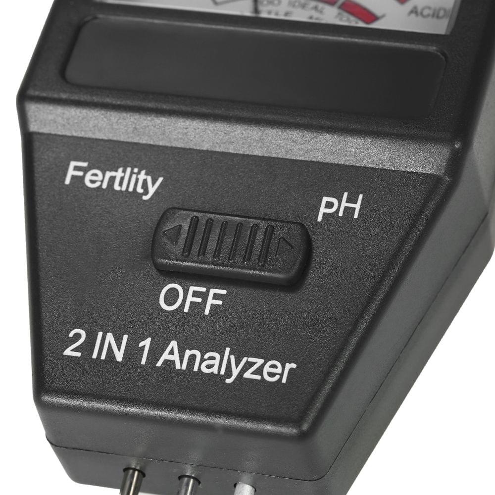 2 in 1 Mini Soil pH Meter Fertility Tester Analyzer with