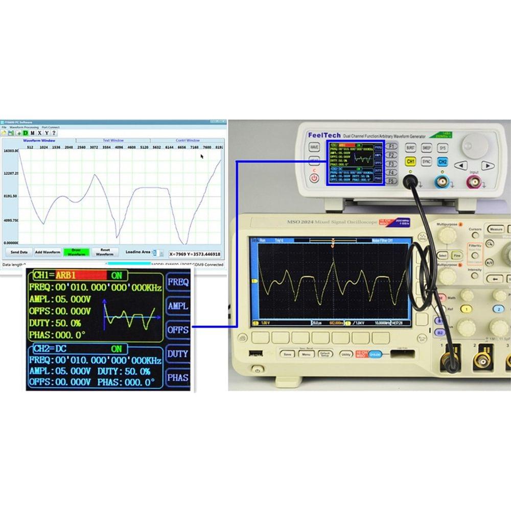 High Precision Digital DDS Dual-channel Function - 60MHz Signal Generator & UK Plug