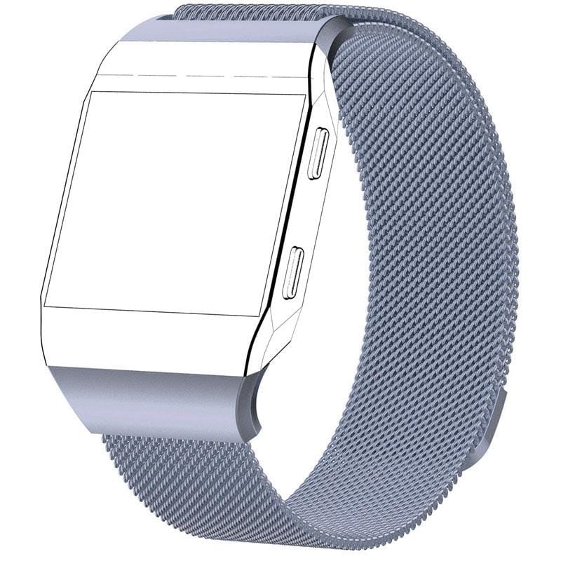 For FITBIT Ionic Milanese Watch Strap Small Size : 20.6X2.2cm (Space Gray)