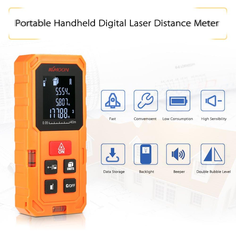 KKmoon 40m Portable Handheld Digital Laser Distance Meter - 40m