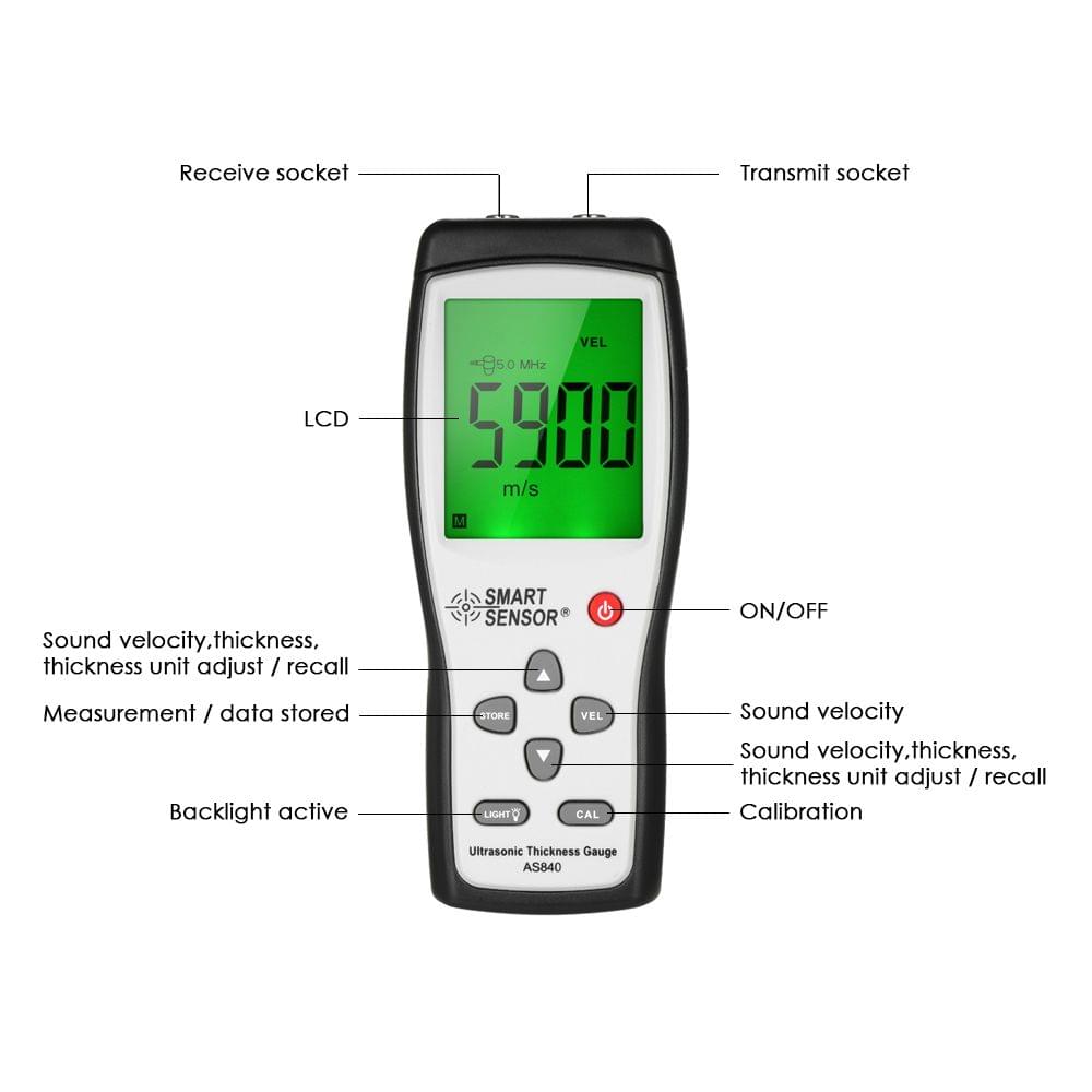 Smart Sensor Professional Ultrasonic Thickness Gauge