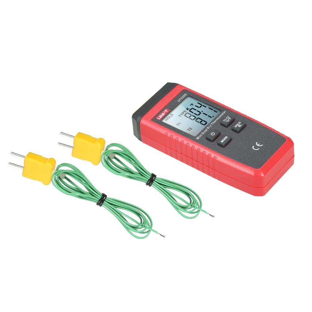 UNI-T UT320D Mini LCD Digital Thermometer 2-Channel Type K/J - 2-Channel