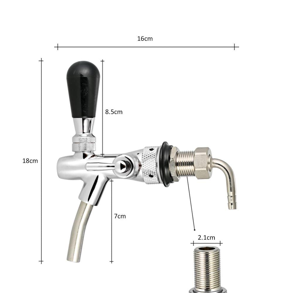 Adjustable Flow Control Chrome Draft Beer Faucet Tap G5/8