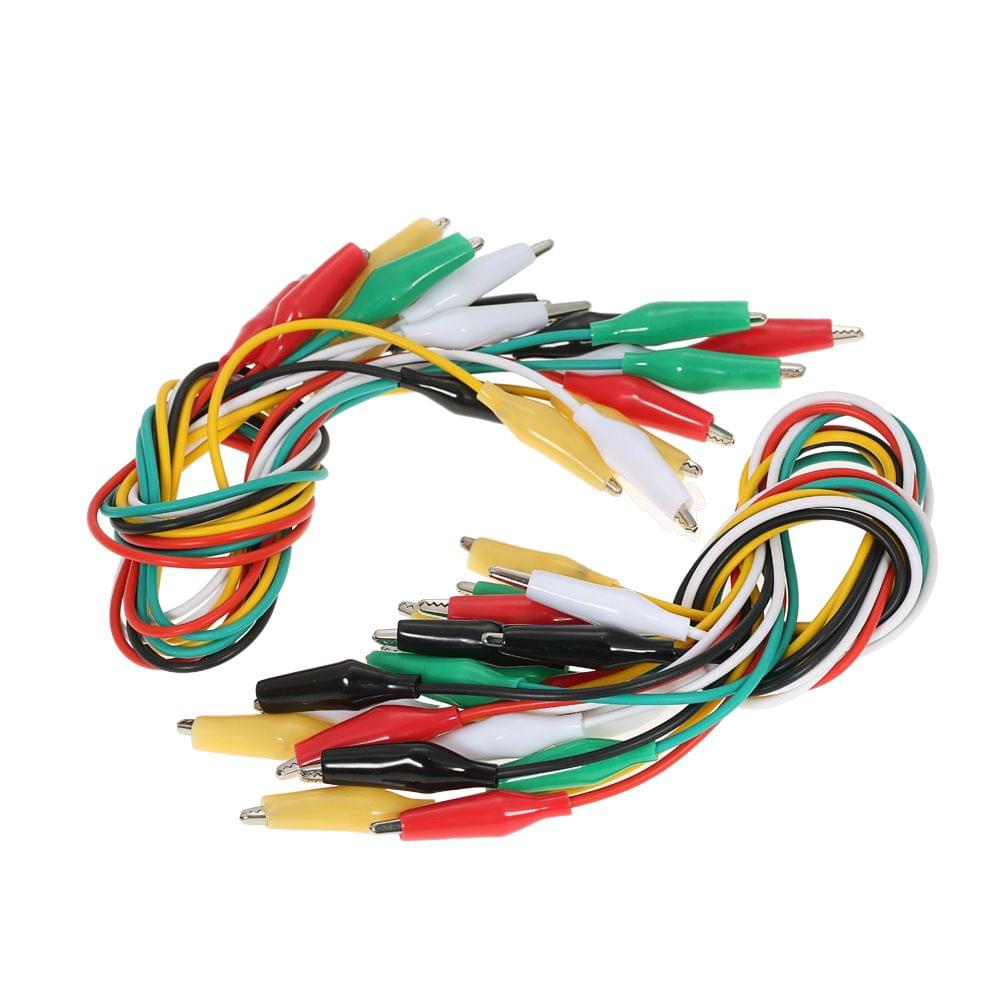 20PCS Double-ended Alligator Clips Test Insulated Leads