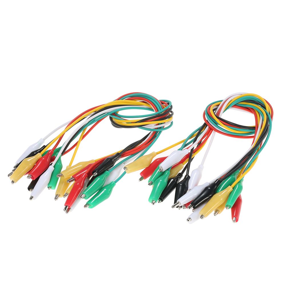 20PCS Double-ended Alligator Clips Test Insulated Leads