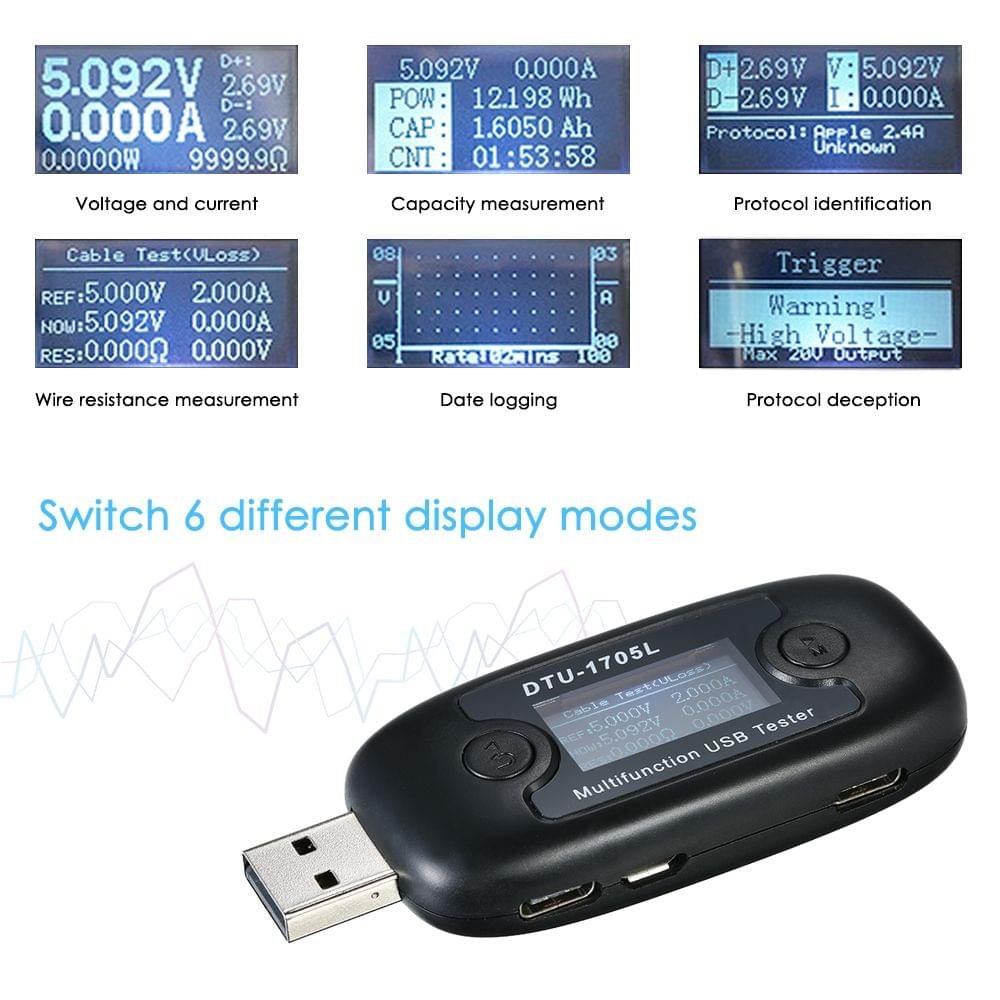 Multi-functional USB Tester Voltage Current Power Meter