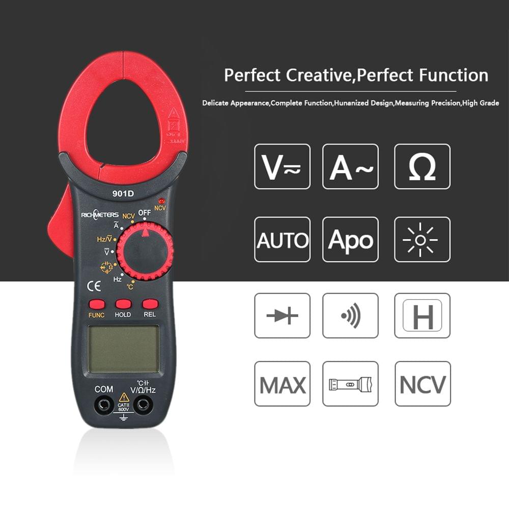 Richmeters RM901D Digital Clamp Meter 4000 Counts NCV