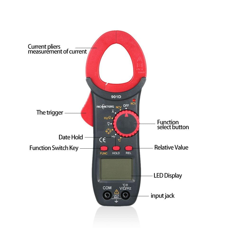 Richmeters RM901D Digital Clamp Meter 4000 Counts NCV