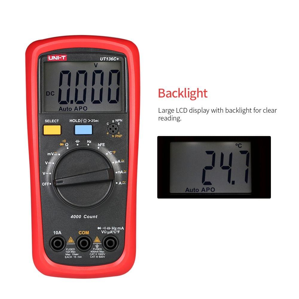 UNI-T UT136C+ LCD Digital Multimeter DC/AC Voltage Current