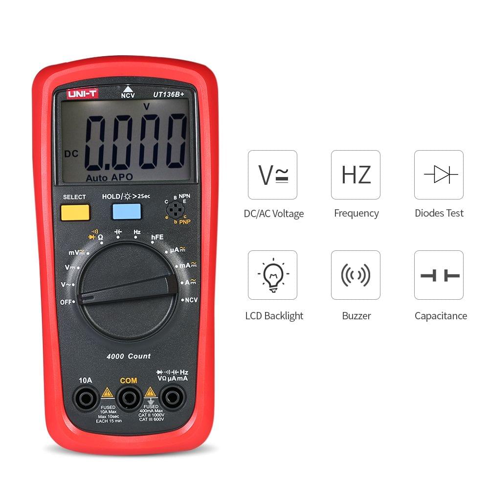 UNI-T UT136B+ LCD Digital Multimeter DC/AC Voltage Current