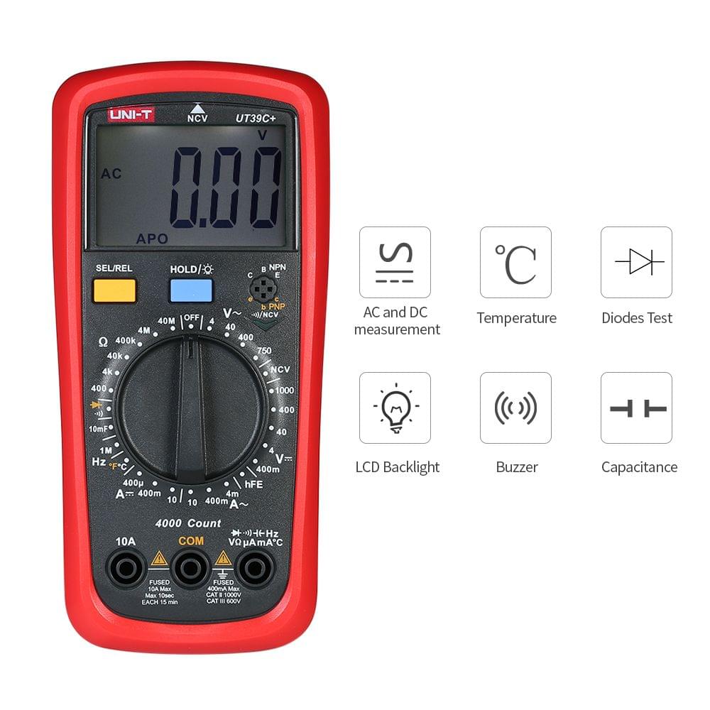 UNI-T UT39C+ LCD Digital Multimeter DC/AC Voltage Current