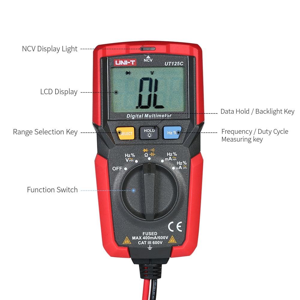 UNI-T UT125C Mini LCD Digital Multimeter DC/AC Voltage