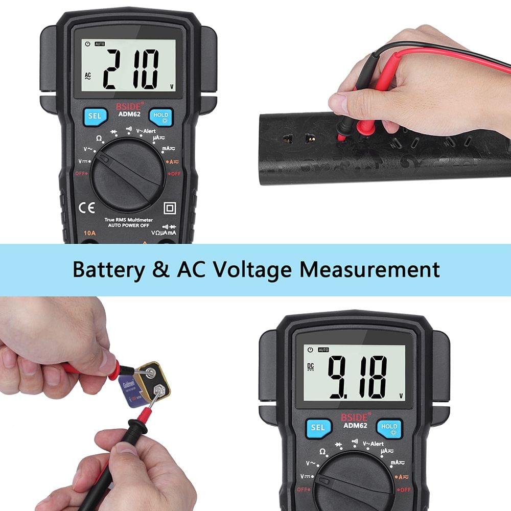 BSIDE Digital Multimeter 1999 Counts Full Protection Mini