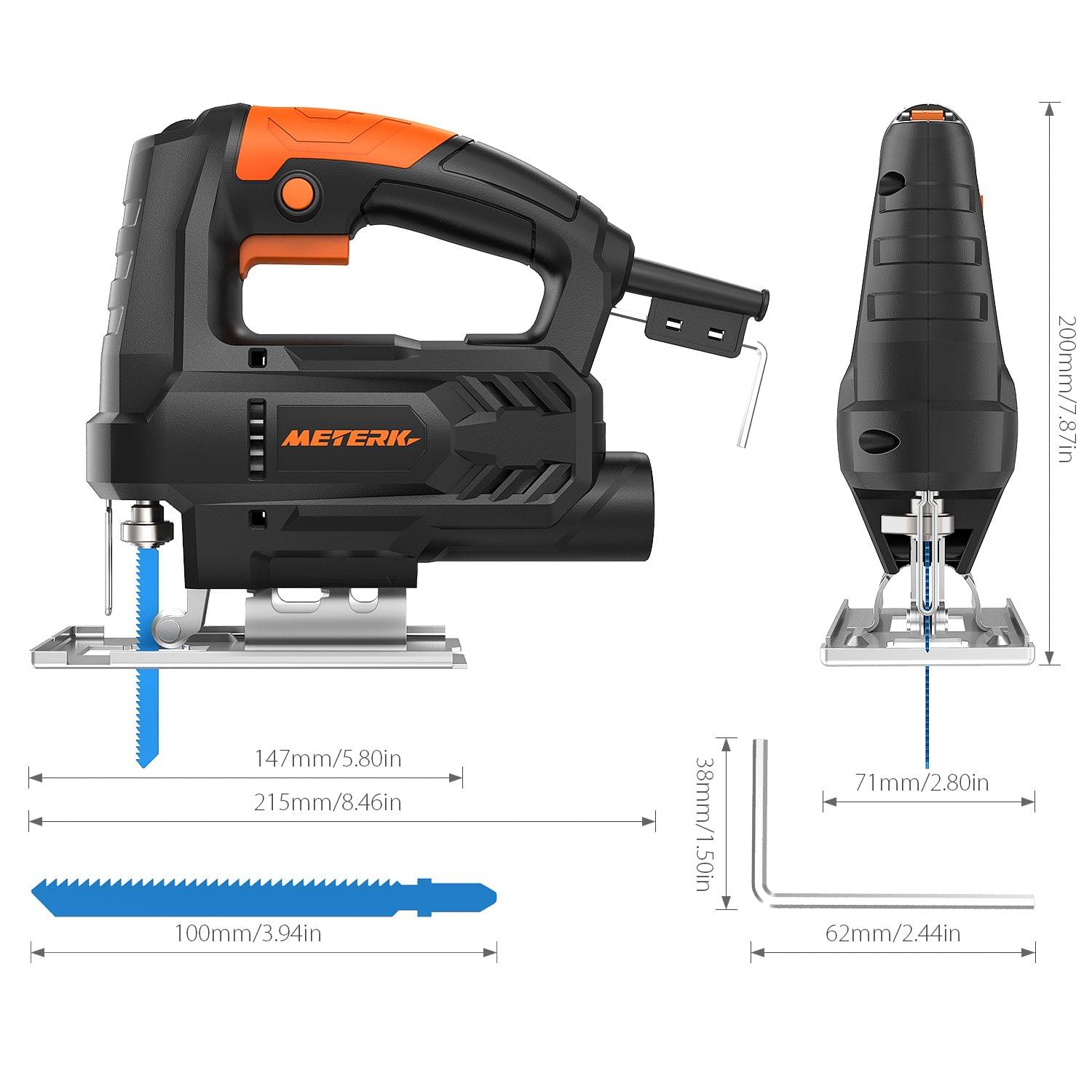 Meterk Electric Jig Saw 400W Multi-functional Cutter with