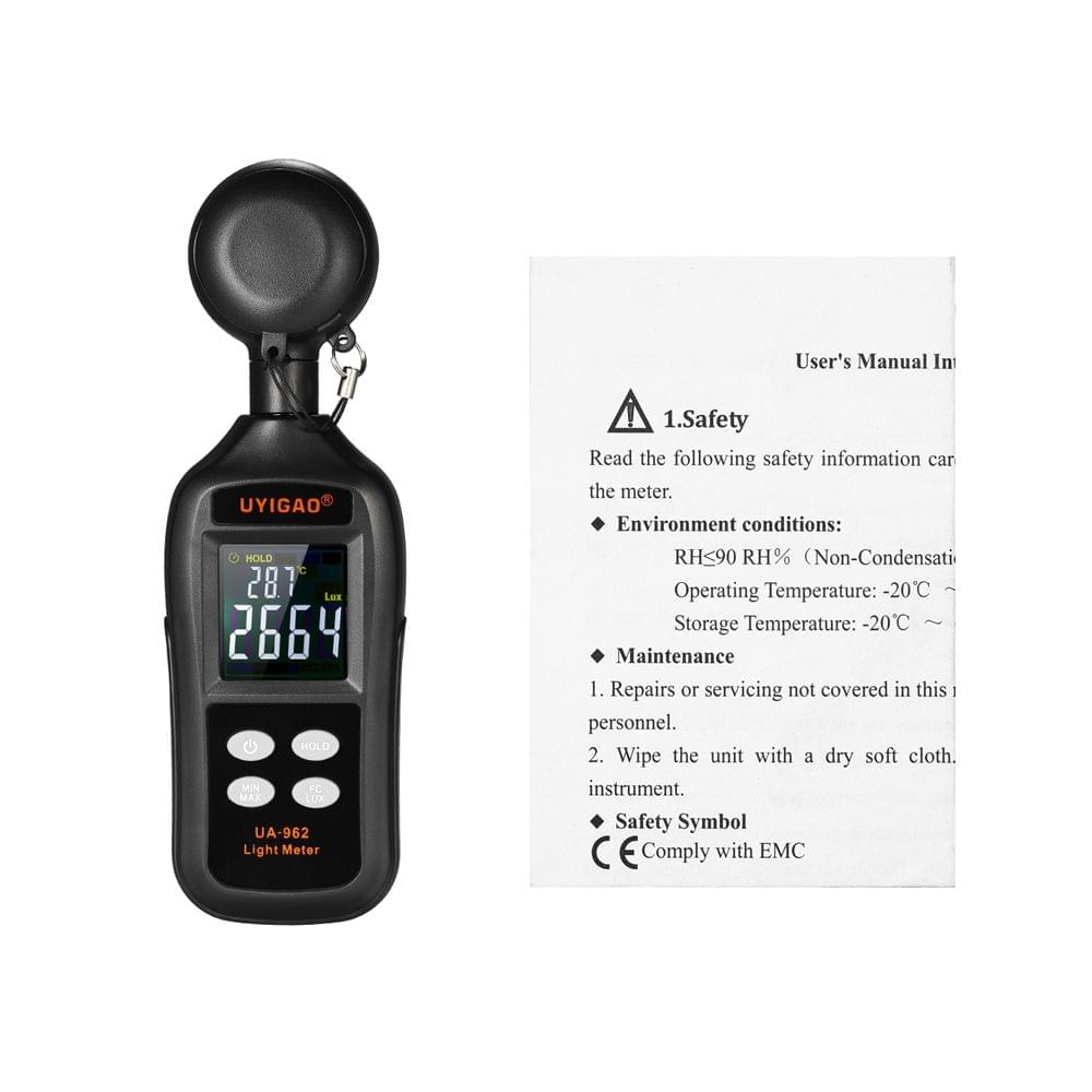 UYIGAO Mini Digital Lux Meter LCD Display Handheld