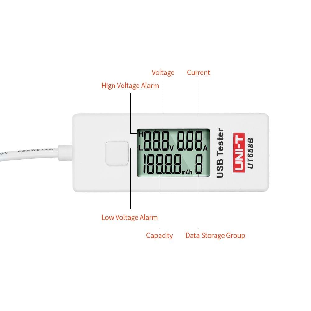 UNI-T UT658B USB LCD Digital Voltage Current Meter U Disk