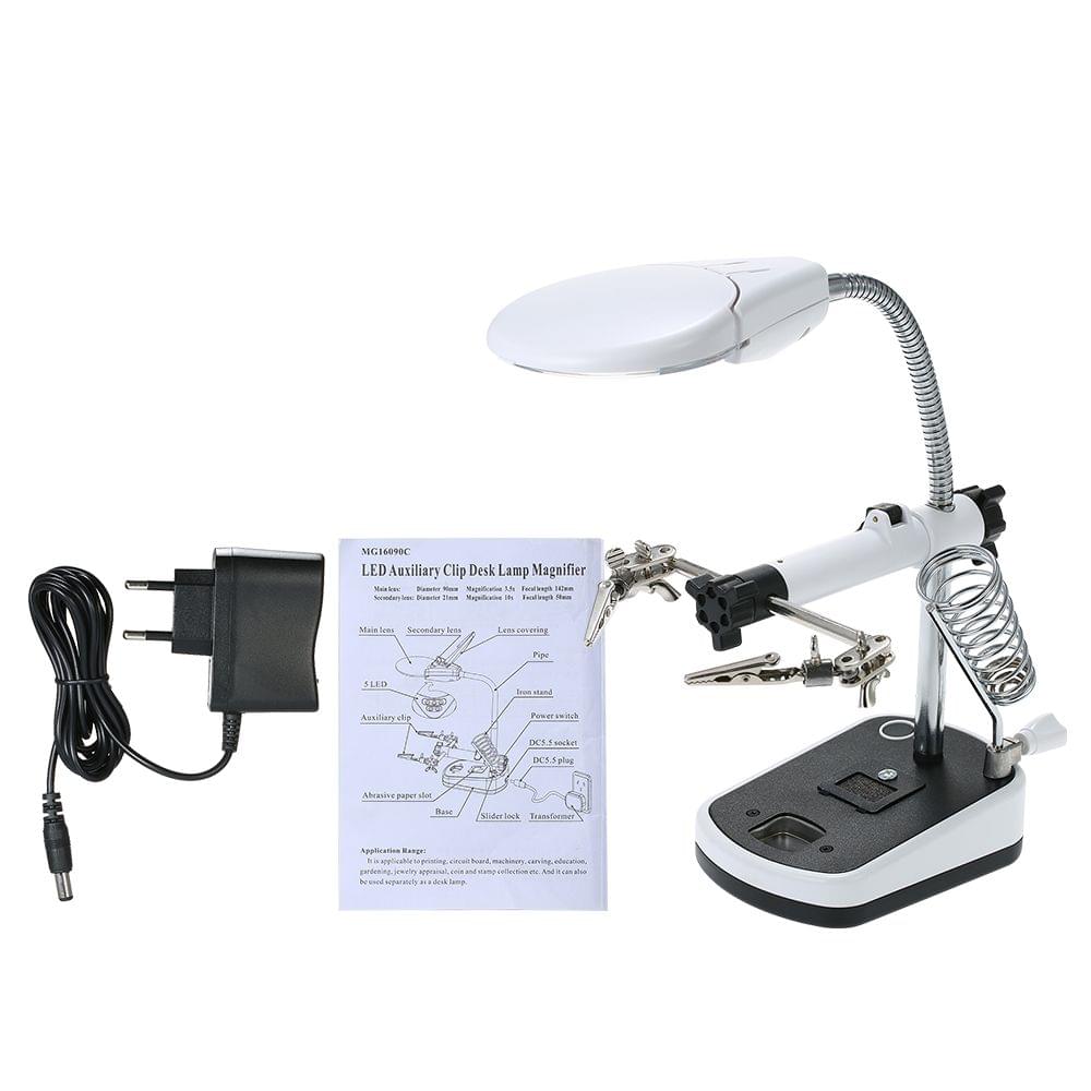 Magnifier with LED Light 3.5X 10X LED Light Magnifier - EU Plug