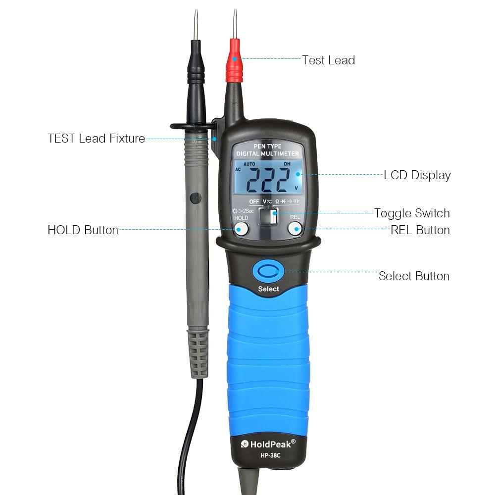 HoldPeak High Precision Auto-range LCD Pen Type Digital