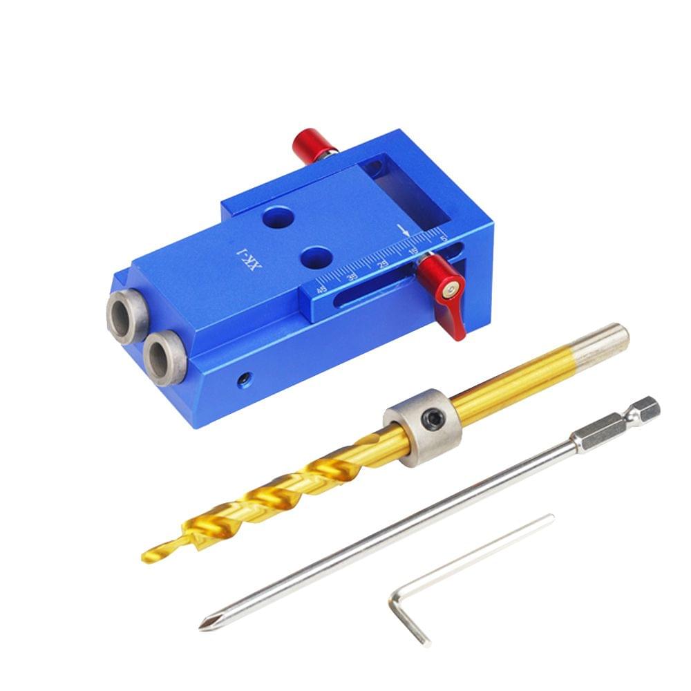 Pocket Aluminium Alloy Oblique Hole Jig Kit System for Wood