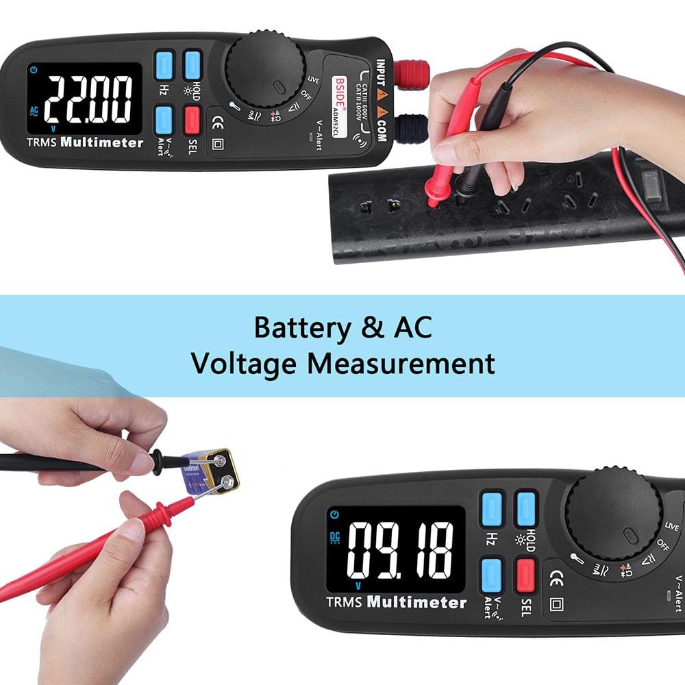 BSIDE Digital Multimeter 6000 Counts Auto-Ranging Mini Multi - Color LCD