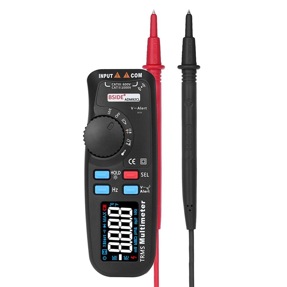 BSIDE Digital Multimeter 6000 Counts Auto-Ranging Mini Multi - Color LCD