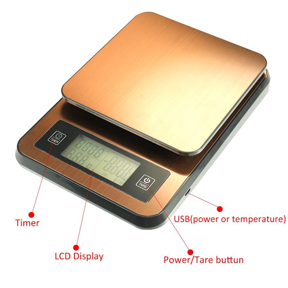 Timed Hand Made Coffee Electronic Scale with Temperature