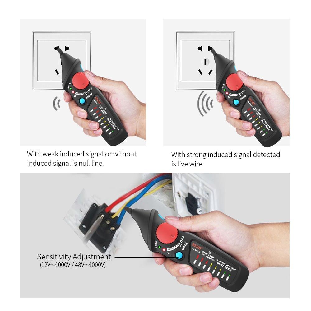 BSIDE Non-contact AC Voltage Tester Pen Shaped V?Alert - Flat Head Sensor