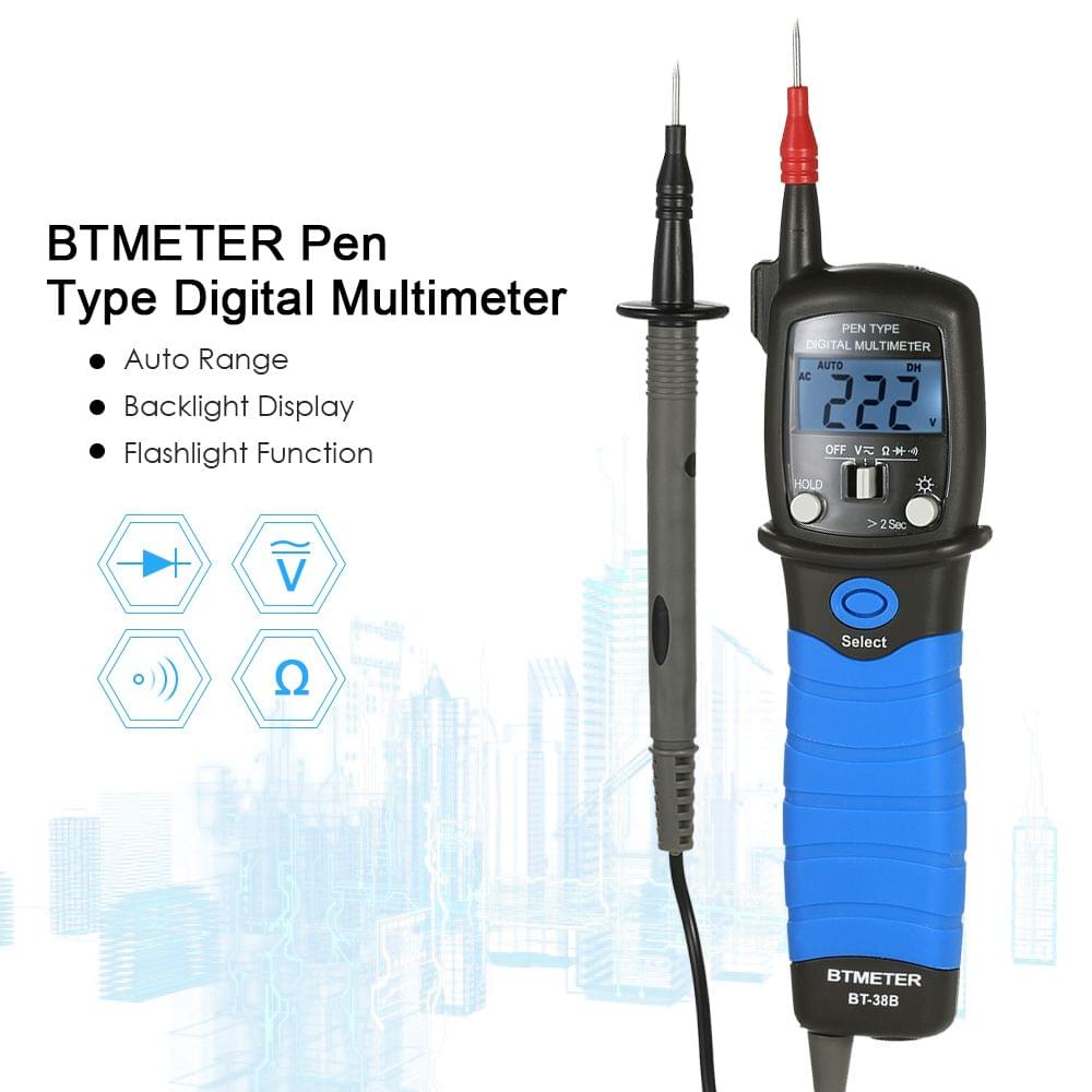 BTMETER Pen Type Digital Multimeter Handheld Backlight LCD