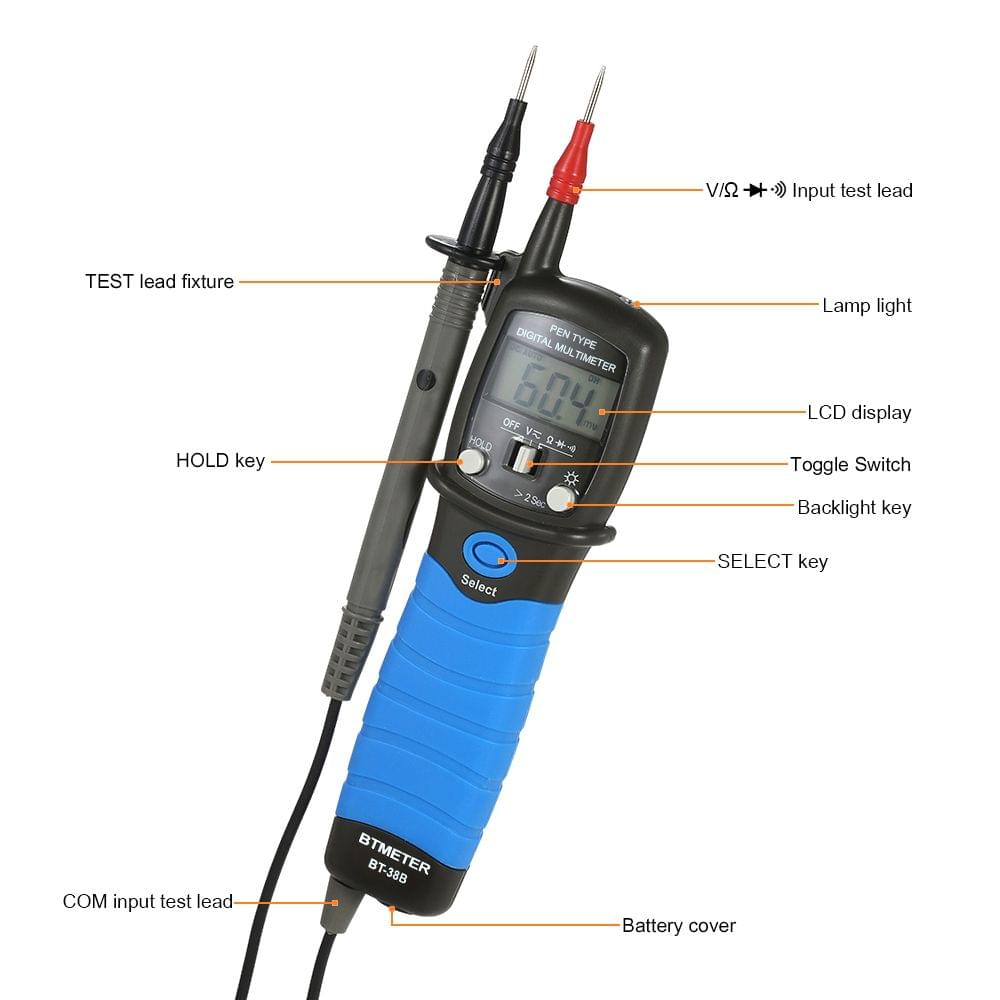 BTMETER Pen Type Digital Multimeter Handheld Backlight LCD